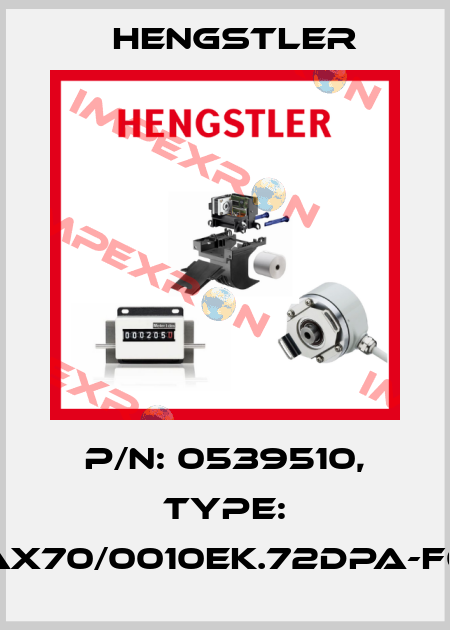 p/n: 0539510, Type: AX70/0010EK.72DPA-F0 Hengstler