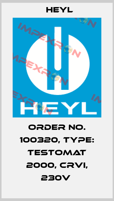 Order No. 100320, Type: Testomat 2000, CrVI, 230V  Heyl