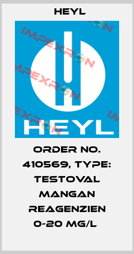 Order No. 410569, Type: Testoval Mangan Reagenzien 0-20 mg/l  Heyl