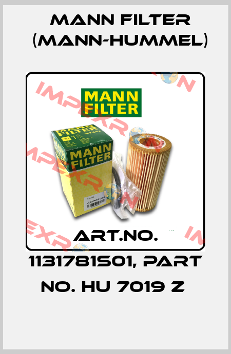 Art.No. 1131781S01, Part No. HU 7019 z  Mann Filter (Mann-Hummel)