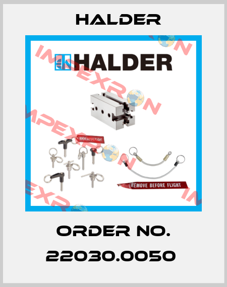 Order No. 22030.0050  Halder