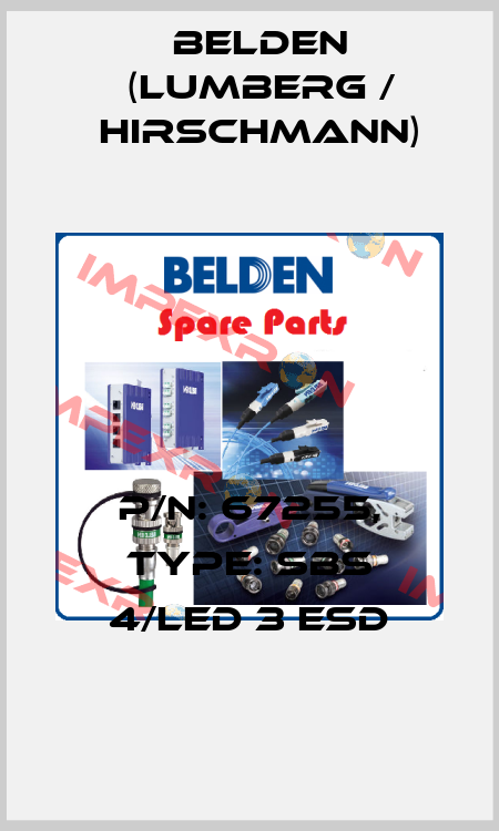 P/N: 67255, Type: SBS 4/LED 3 ESD Belden (Lumberg / Hirschmann)