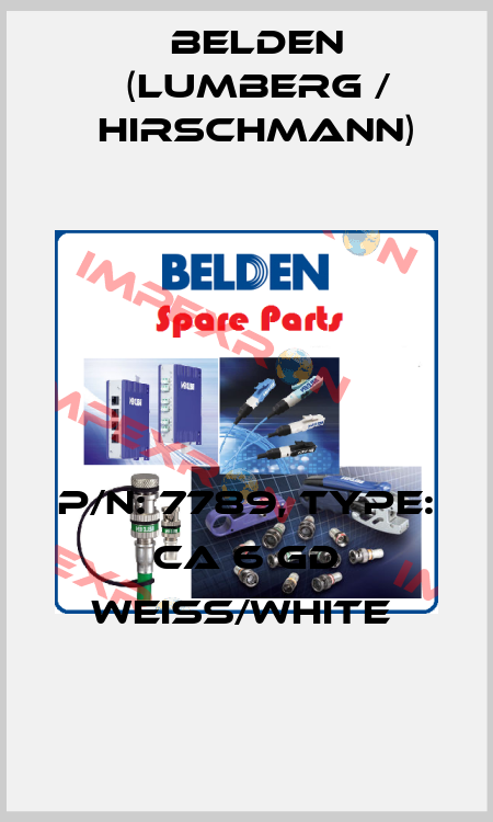 P/N: 7789, Type: CA 6 GD weiß/white  Belden (Lumberg / Hirschmann)