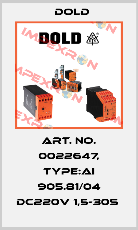 Art. No. 0022647, Type:AI 905.81/04 DC220V 1,5-30S  Dold