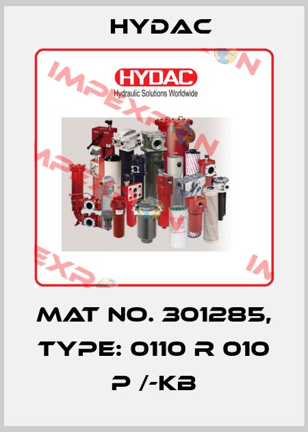 Mat No. 301285, Type: 0110 R 010 P /-KB Hydac