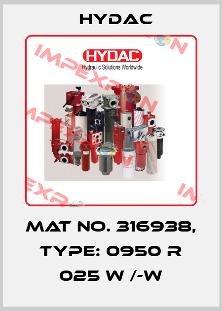 Mat No. 316938, Type: 0950 R 025 W /-W Hydac