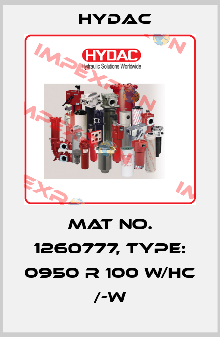 Mat No. 1260777, Type: 0950 R 100 W/HC /-W Hydac
