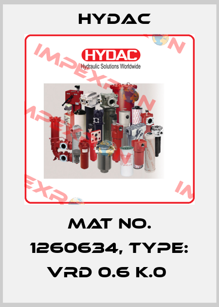 Mat No. 1260634, Type: VRD 0.6 K.0  Hydac