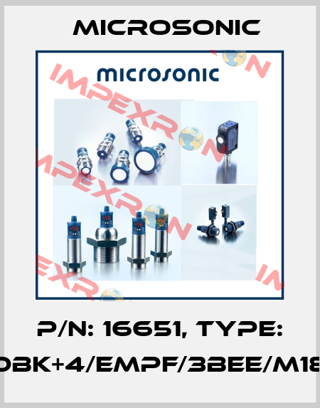 p/n: 16651, Type: dbk+4/Empf/3BEE/M18 Microsonic