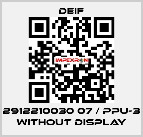 2912210030 07 / PPU-3 without display Deif