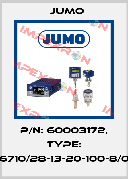 P/N: 60003172, Type: 606710/28-13-20-100-8/000 Jumo