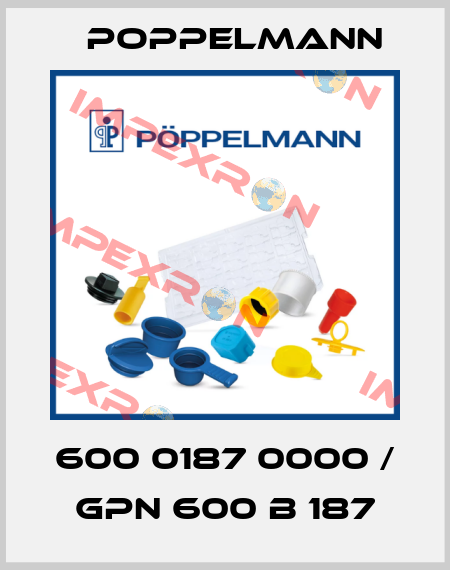 600 0187 0000 / GPN 600 B 187 Poppelmann