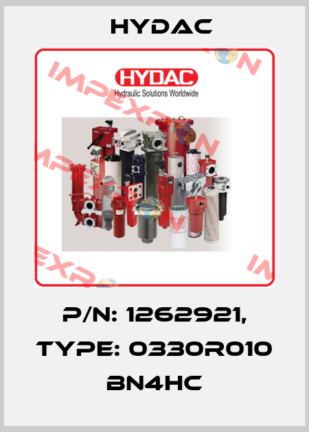 P/N: 1262921, Type: 0330R010 BN4Hc Hydac