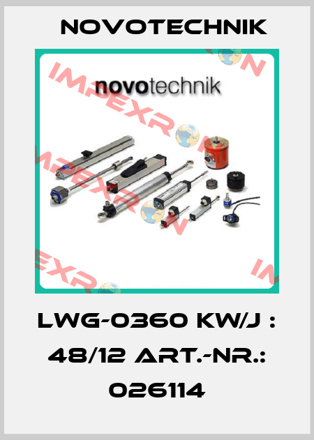 LWG-0360 KW/J : 48/12 Art.-Nr.: 026114 Novotechnik