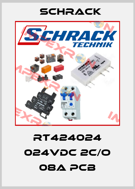RT424024 024VDC 2C/O 08A PCB Schrack