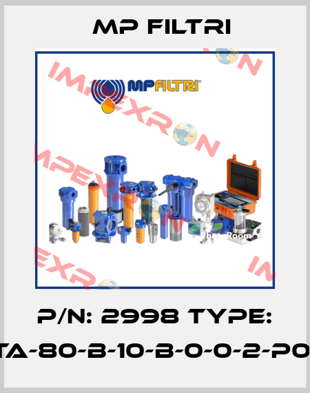 P/N: 2998 Type: TA-80-B-10-B-0-0-2-P01 MP Filtri