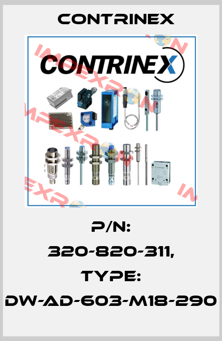 p/n: 320-820-311, Type: DW-AD-603-M18-290 Contrinex