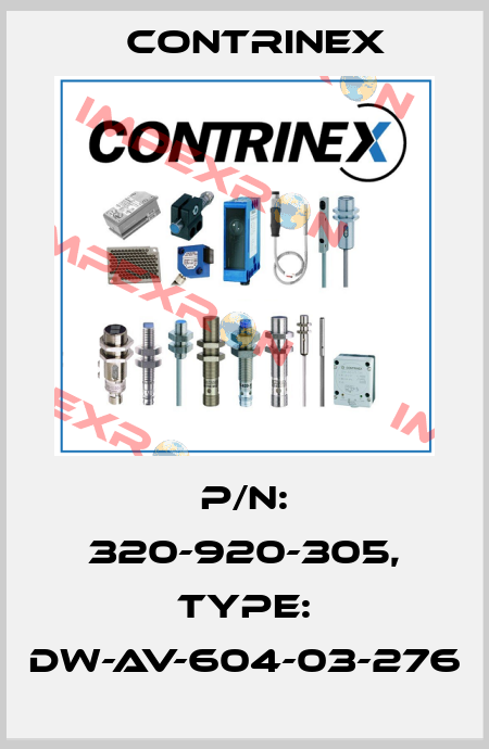 p/n: 320-920-305, Type: DW-AV-604-03-276 Contrinex