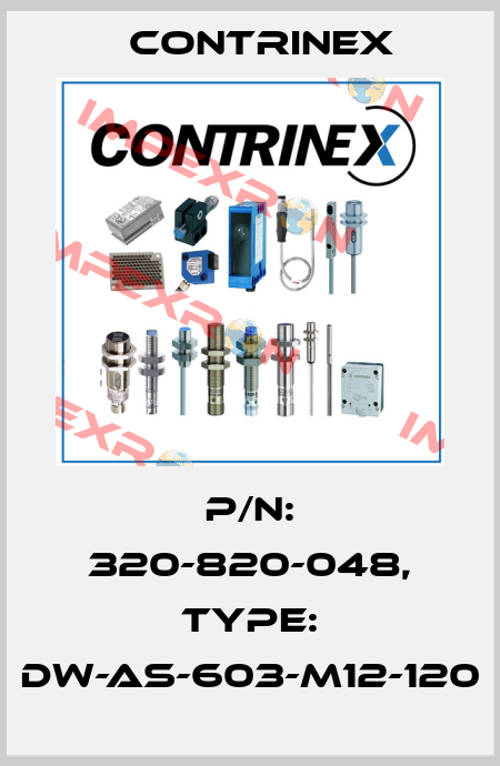 p/n: 320-820-048, Type: DW-AS-603-M12-120 Contrinex
