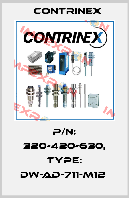 P/N: 320-420-630, Type: DW-AD-711-M12  Contrinex