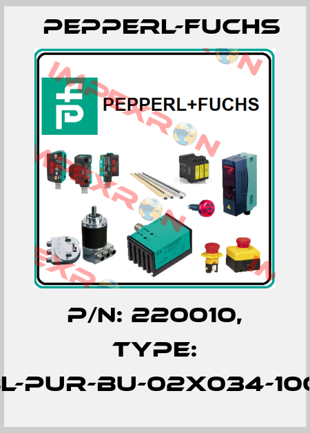 p/n: 220010, Type: CBL-PUR-BU-02x034-100M Pepperl-Fuchs