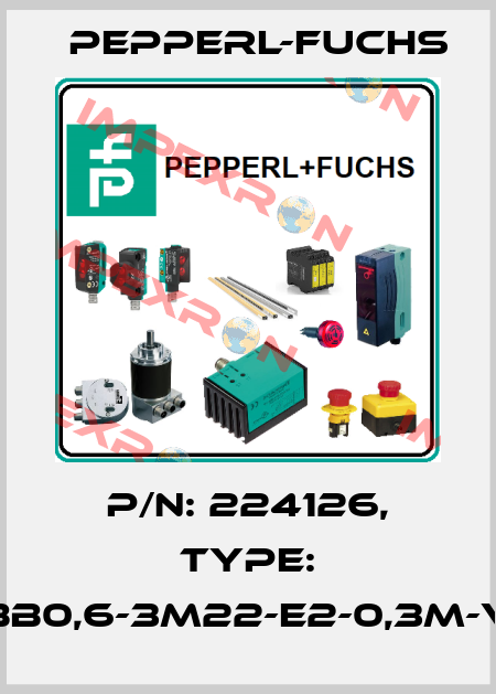 p/n: 224126, Type: NBB0,6-3M22-E2-0,3M-V3 Pepperl-Fuchs