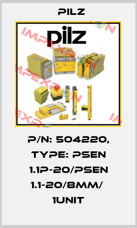 p/n: 504220, Type: PSEN 1.1p-20/PSEN 1.1-20/8mm/  1unit Pilz