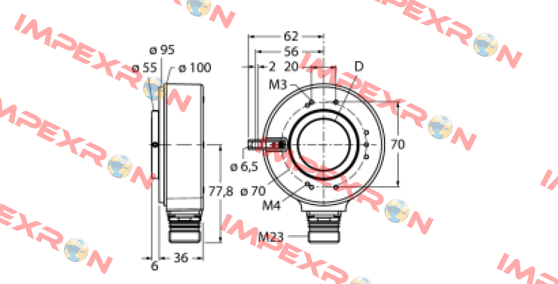 RI-42H25S4-2B5000-12M23 Turck