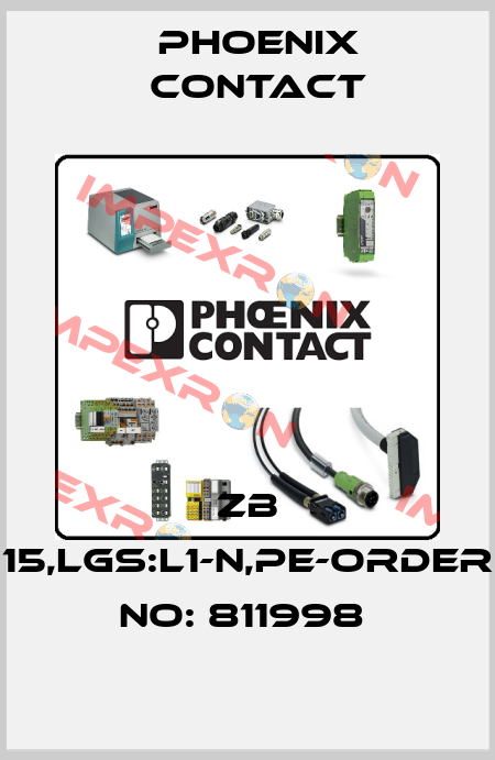 ZB 15,LGS:L1-N,PE-ORDER NO: 811998  Phoenix Contact