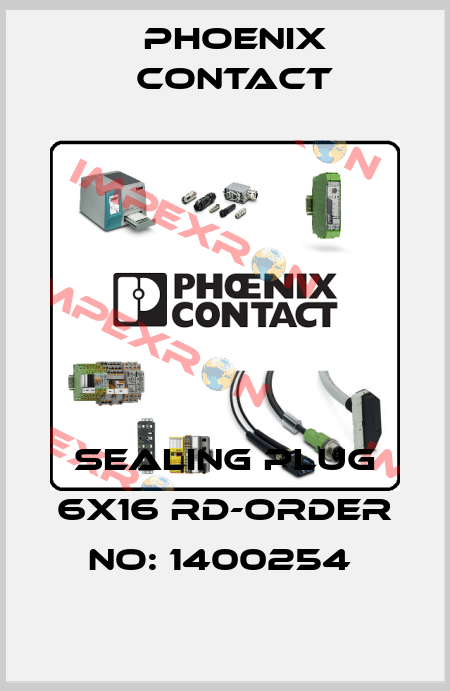 SEALING PLUG 6X16 RD-ORDER NO: 1400254  Phoenix Contact