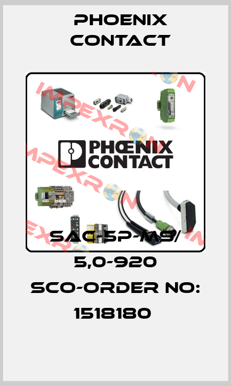 SAC-5P-MS/ 5,0-920 SCO-ORDER NO: 1518180  Phoenix Contact
