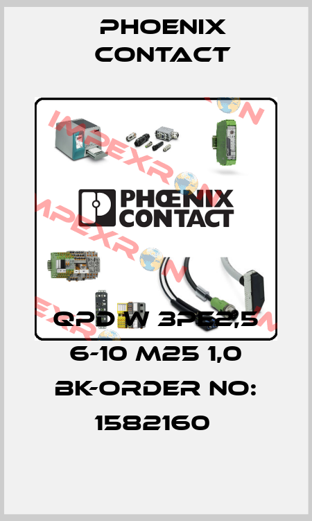 QPD W 3PE2,5 6-10 M25 1,0 BK-ORDER NO: 1582160  Phoenix Contact