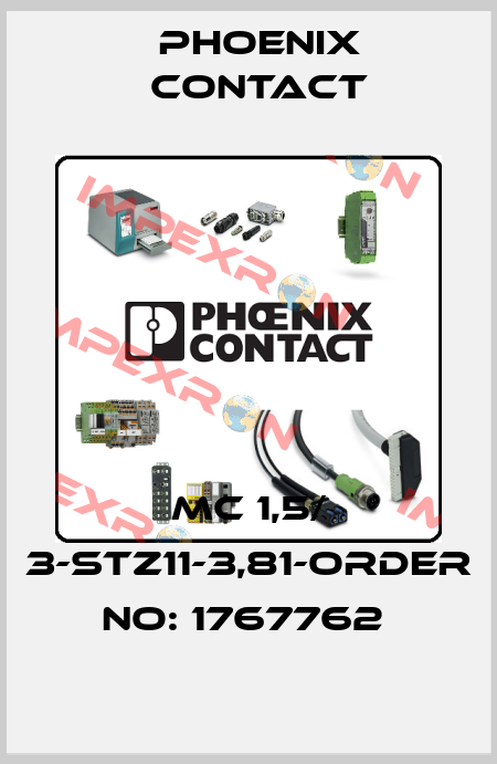 MC 1,5/ 3-STZ11-3,81-ORDER NO: 1767762  Phoenix Contact
