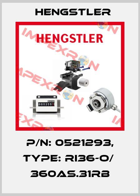 p/n: 0521293, Type: RI36-O/  360AS.31RB Hengstler