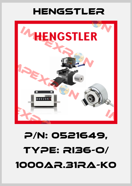 p/n: 0521649, Type: RI36-O/ 1000AR.31RA-K0 Hengstler