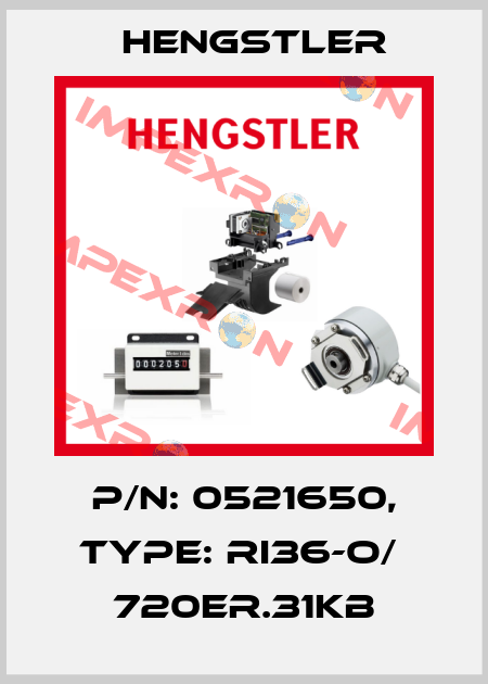 p/n: 0521650, Type: RI36-O/  720ER.31KB Hengstler