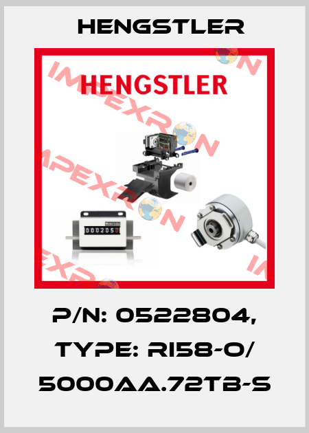 p/n: 0522804, Type: RI58-O/ 5000AA.72TB-S Hengstler