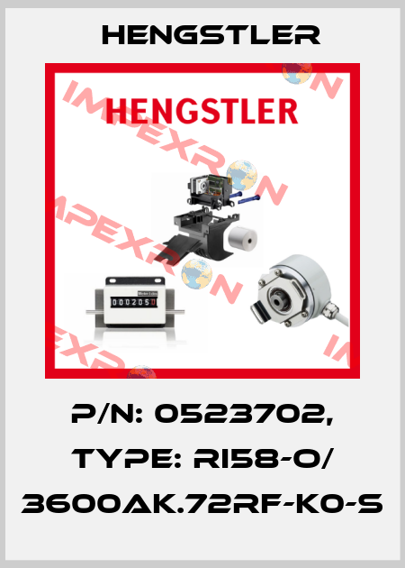 p/n: 0523702, Type: RI58-O/ 3600AK.72RF-K0-S Hengstler