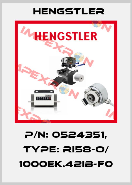 p/n: 0524351, Type: RI58-O/ 1000EK.42IB-F0 Hengstler