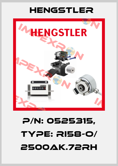 p/n: 0525315, Type: RI58-O/ 2500AK.72RH Hengstler