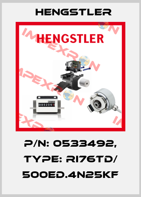 p/n: 0533492, Type: RI76TD/ 500ED.4N25KF Hengstler