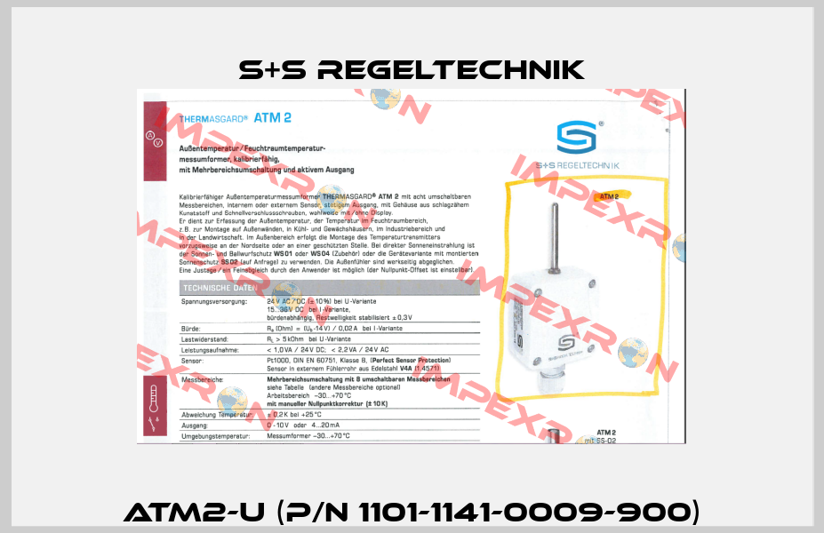 ATM2-U (p/n 1101-1141-0009-900) S+S REGELTECHNIK