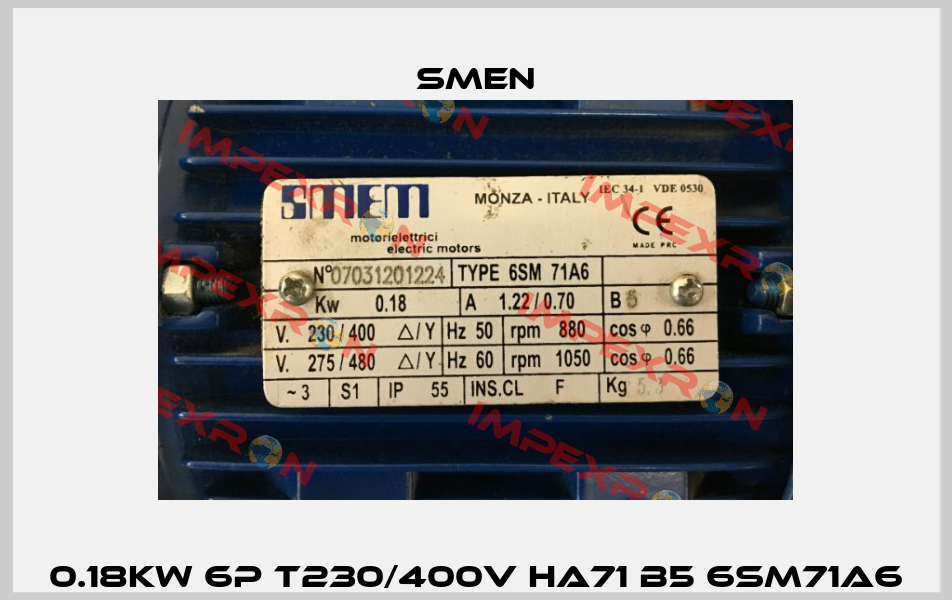 0.18KW 6P T230/400V HA71 B5 6SM71A6 Smen