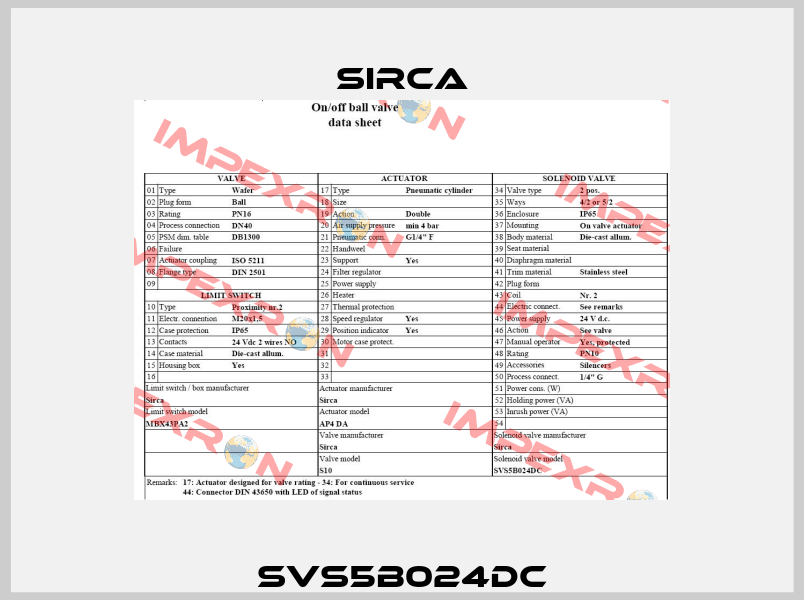 SVS5B024DC Sirca