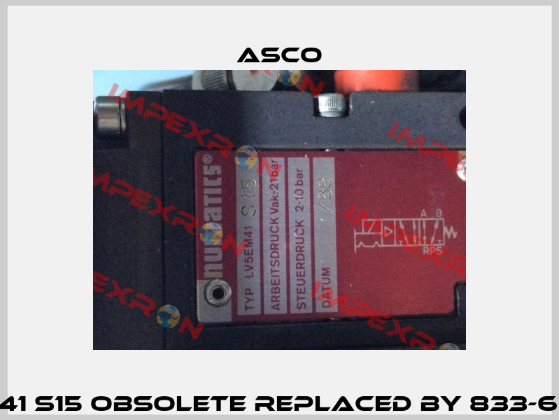 LV5EM41 S15 obsolete replaced by 833-653065  Asco